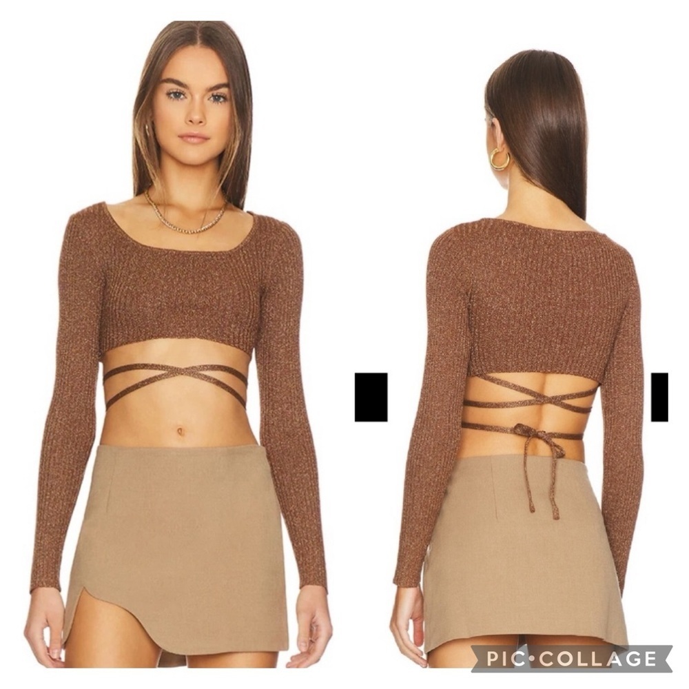 🎀 REVOLVE X SUPERDOWN jeannie metallic wrap crop top